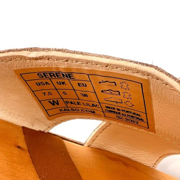 Kalso Earth Shoe “Serene”Leather Negative Heel Wooden Sandal SZ 7.5US Pale Lilac - Picture 7 of 7